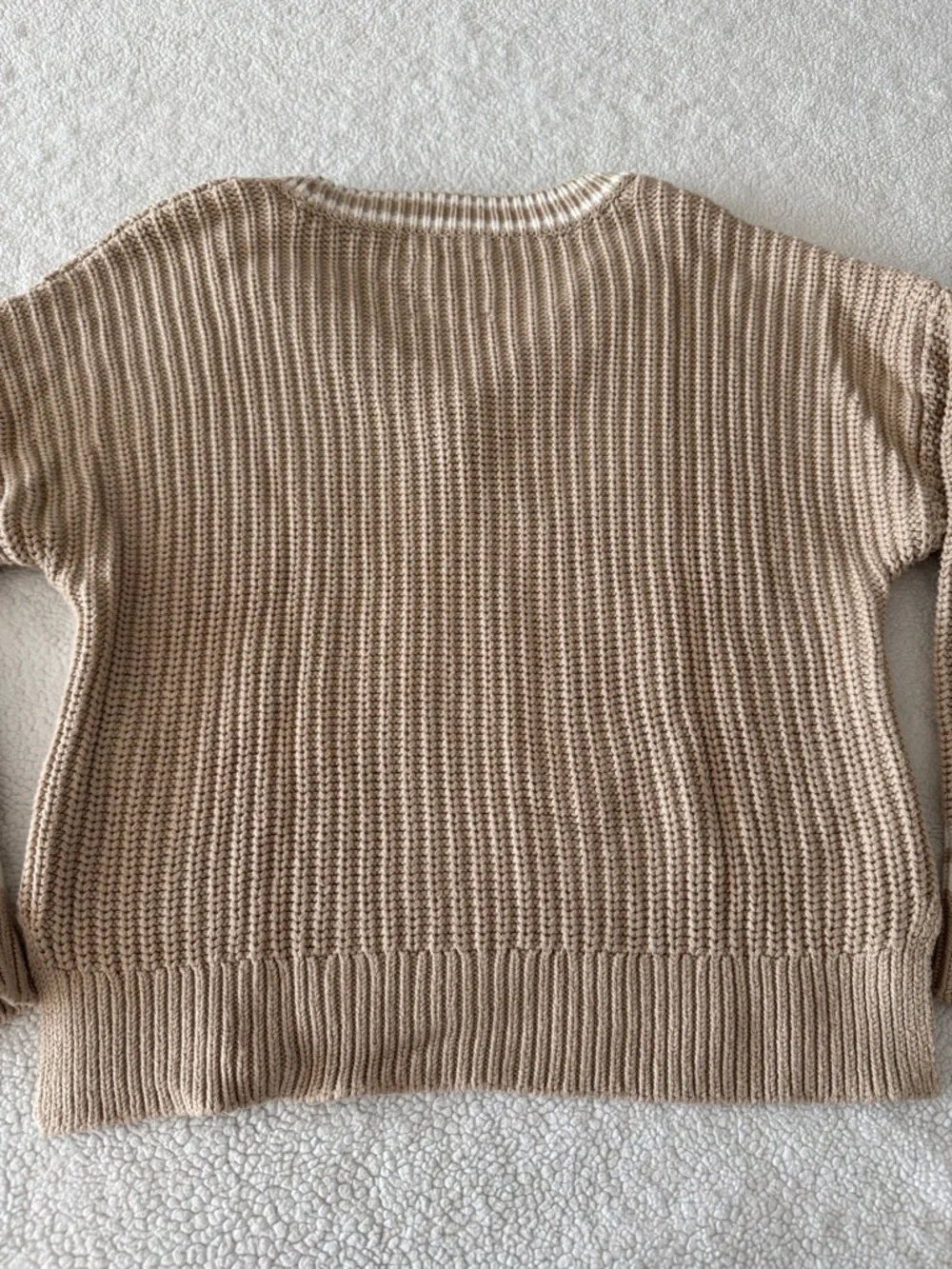 Women’s Cream-Tan V-Neck Knit Sweater - Picture 4 of 5